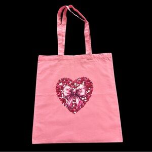 Pink Heart Tote Bag